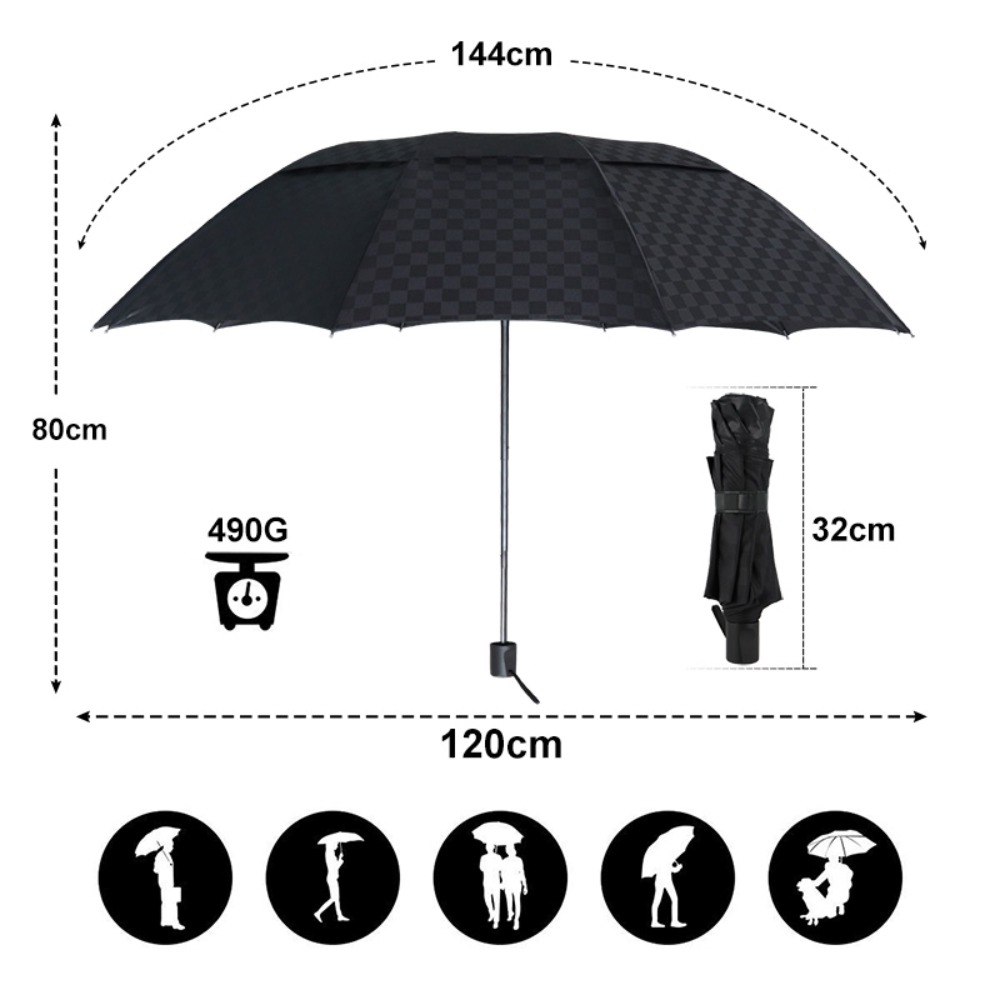 남녀공용 더블 레이어 다크 그리드 대형 우산, 비 우산 - Golf Umbrella Large 리뷰 및 가격