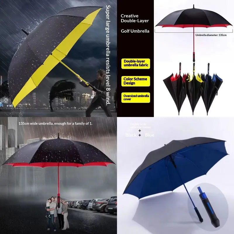 대형 방풍 골프 우산, 헤비 듀블 캐노피 자동 롱 핸들 - Golf Umbrella Large 리뷰 및 가격